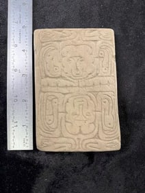 Engraved Pottery Tablet Indian Artifact Arrowhead