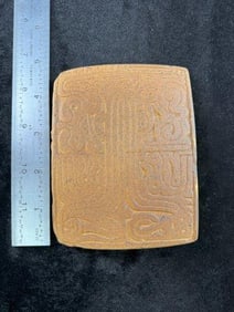 Engraved Pottery Tablet Indian Artifact Arrowhead