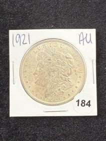 1921 AU Morgan Silver Dollar Coin