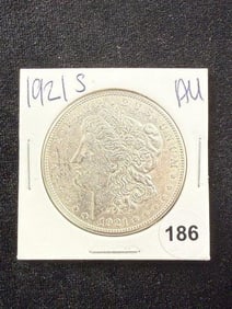 1921 S AU Morgan Silver Dollar Coin
