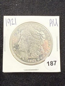 1921 AU Morgan Silver Dollar Coin