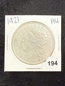 1921 AU Morgan Silver Dollar Coin