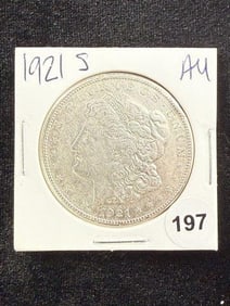 1921 S AU Morgan Silver Dollar Coin