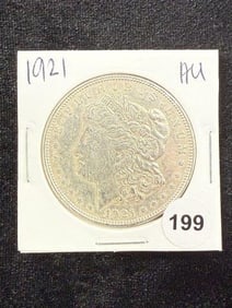 1921 AU Morgan Silver Dollar Coin