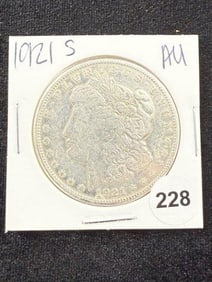 1921 S AU Morgan Silver Dollar Coin