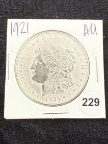 1921 AU Morgan Silver Dollar Coin
