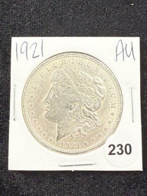 1921 AU Morgan Silver Dollar Coin