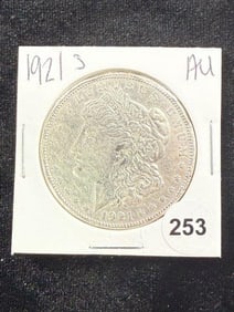 1921 S AU Morgan Silver Dollar Coin