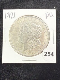 1921 AU Morgan Silver Dollar Coin