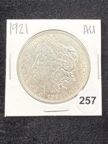 1921 AU Morgan Silver Dollar Coin