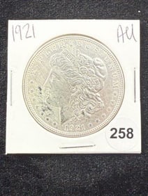 1921 AU Morgan Silver Dollar Coin