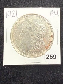 1921 AU Morgan Silver Dollar Coin