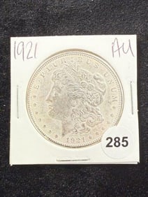 1921 AU Morgan Silver Dollar Coin