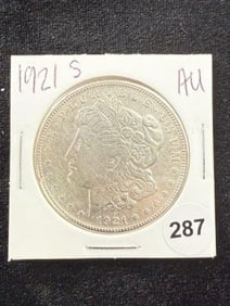 1921 S AU Morgan Silver Dollar Coin