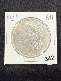1921 AU Morgan Silver Dollar Coin