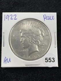 1922 AU Peace Silver Dollar Coin Coin