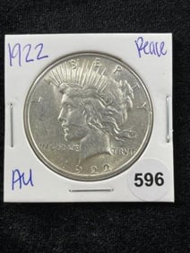 1922 AU Peace Silver Dollar Coin Coin