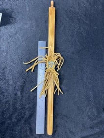 Wooden Pipe Stem Indian Artifact Arrowhead