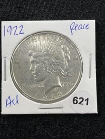 1922 AU Peace Silver Dollar Coin Coin