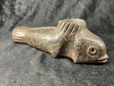 Stone Fish Effigy Pipe Indian Artifact Arrowhead