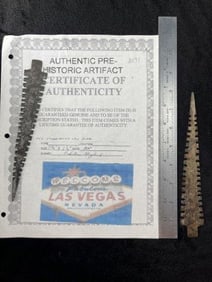 Fur Trade Saw Blade with Skoglund COA found in the Saskatchewan River in Canada in the 1800s Indian