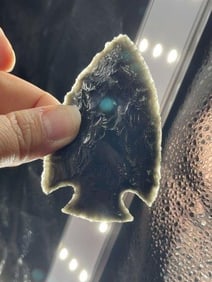 Obsidian Snyders Indian Artifact Arrowhead