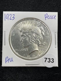 1923 AU Peace Silver Dollar Coin