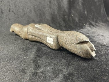 Human Effigy Stone Pipe broken & glued Indian Artifact Arrowhead