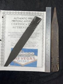 Fur Trade Point with Skoglund COA found in the Saskatchewan River in Canada in the 1800s Indian