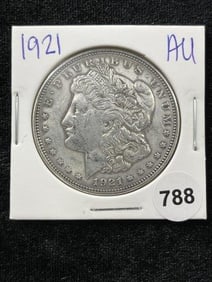 1921 AU Morgan Silver Dollar Coin