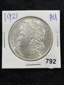 1921 AU Morgan Silver Dollar Coin