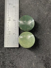 Pair of Jade Ear Spools Indian Artifact Arrowhead