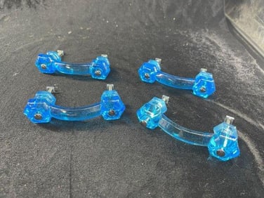 4 Glass Depression Style Drawer Pulls