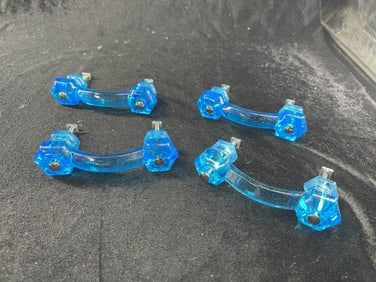 4 Glass Depression Style Drawer Pulls