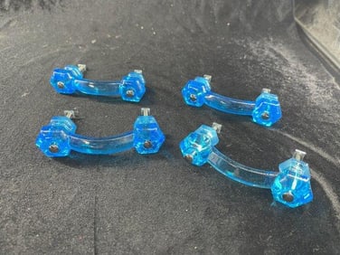 4 Glass Depression Style Drawer Pulls