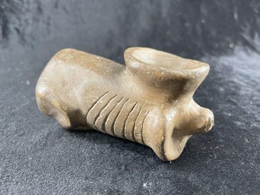 Caddo Pottery Pipe Engraved Indian Artifact Arrowhead