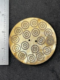 Engraved Shell Gorget Indian Artifact Arrowhead