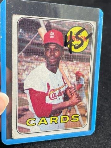 1969 Topps Lou Brock Baseball Card (1 of 2)