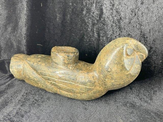Large Stone Hawk Effigy Pipe Indian Artifact Arrowhead (1 of 7)
