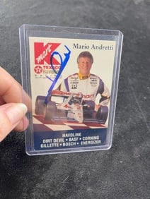 Hand Signed Authentic Autograph Mario Andretti Racing Card