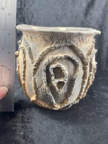 Caddo Jar has repair Indian Artifact Arrowhead