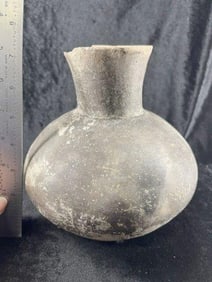 Mississippian Water Bottle with rim damage solid otherwise Indian Artifact Arrowhead