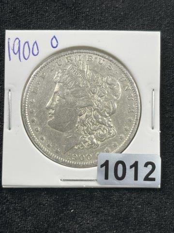 1900 O Morgan Silver Dollar Coin: KEY WORDS: INDIAN ARTIFACT ARTIFACTS ARROWHEAD ARROWHEADS NATIVE AMERICAN MISSISSIPPIAN QUAPAW CADDO POTTERY COINS MORGAN Dollar Coin PEACE Dollar Coin SILVER COINS Arkansas. Now taking in consignment
