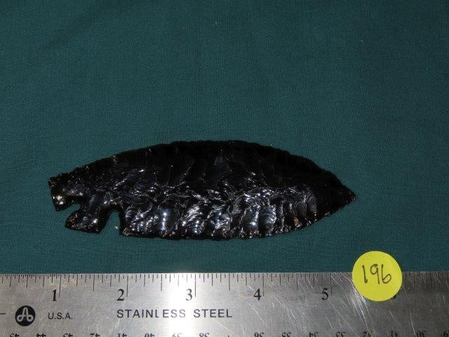 4 3/4" Tang Knife, Obsidian Arrowhead Nevada Arrowhead Collection (1 of 6)