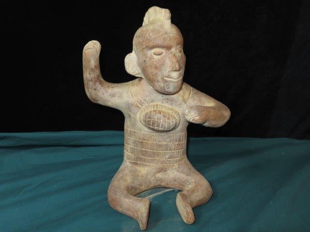 13" Pre Columbian Pottery Warrior God (1 of 6)