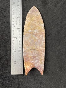 Colorful Clovis Indian Artifact Arrowhead