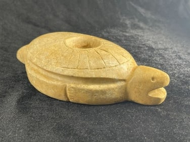 Turtle Effigy Stone Pipe Indian Artifact Arrowhead