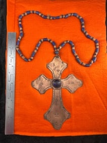 Hudson Bay Cross Pendant with Trade Beads frame IS included