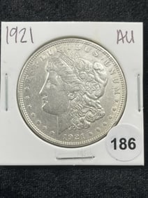 1921 AU Morgan Silver Dollar Coin