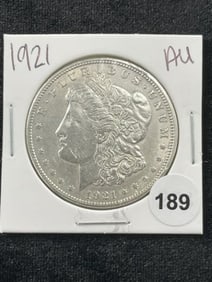 1921 AU Morgan Silver Dollar Coin